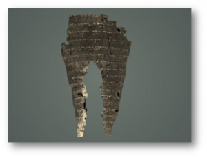 Visualizzazione 3D della ricostruzione del papiro con inchiostro